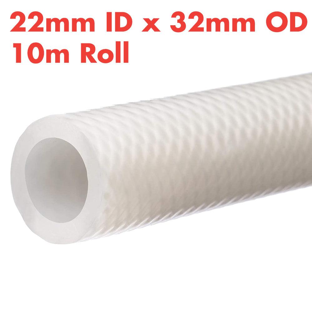 Braided Reinforced Silicone Hose (1') 22mm ID x 32mm OD (10 Meter Roll) - KegLand