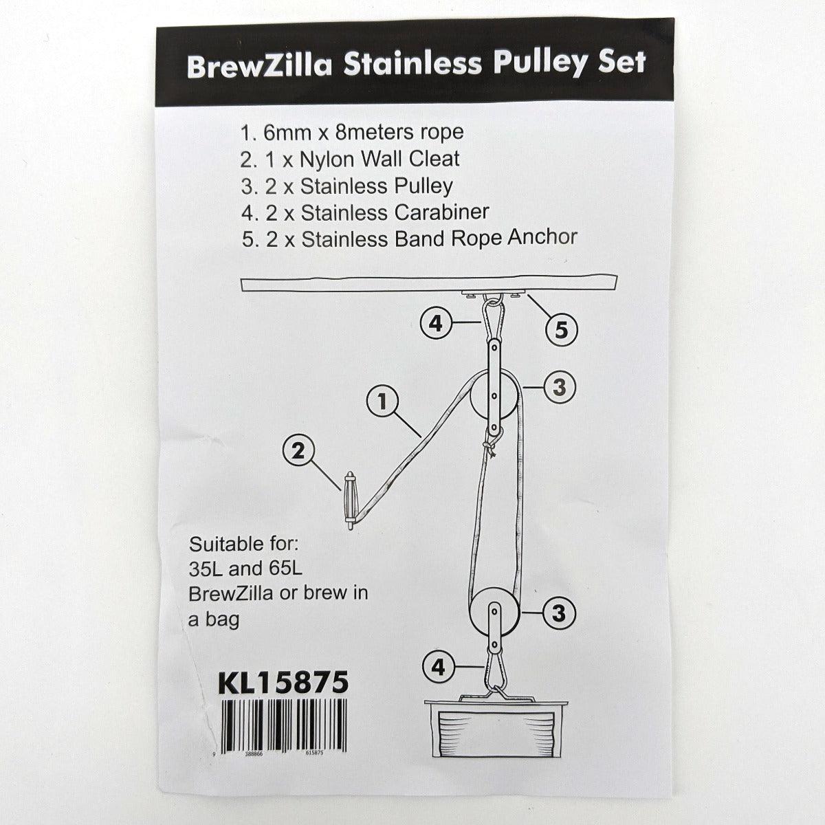 Brewzilla Stainless Double Pulley Set - KegLand