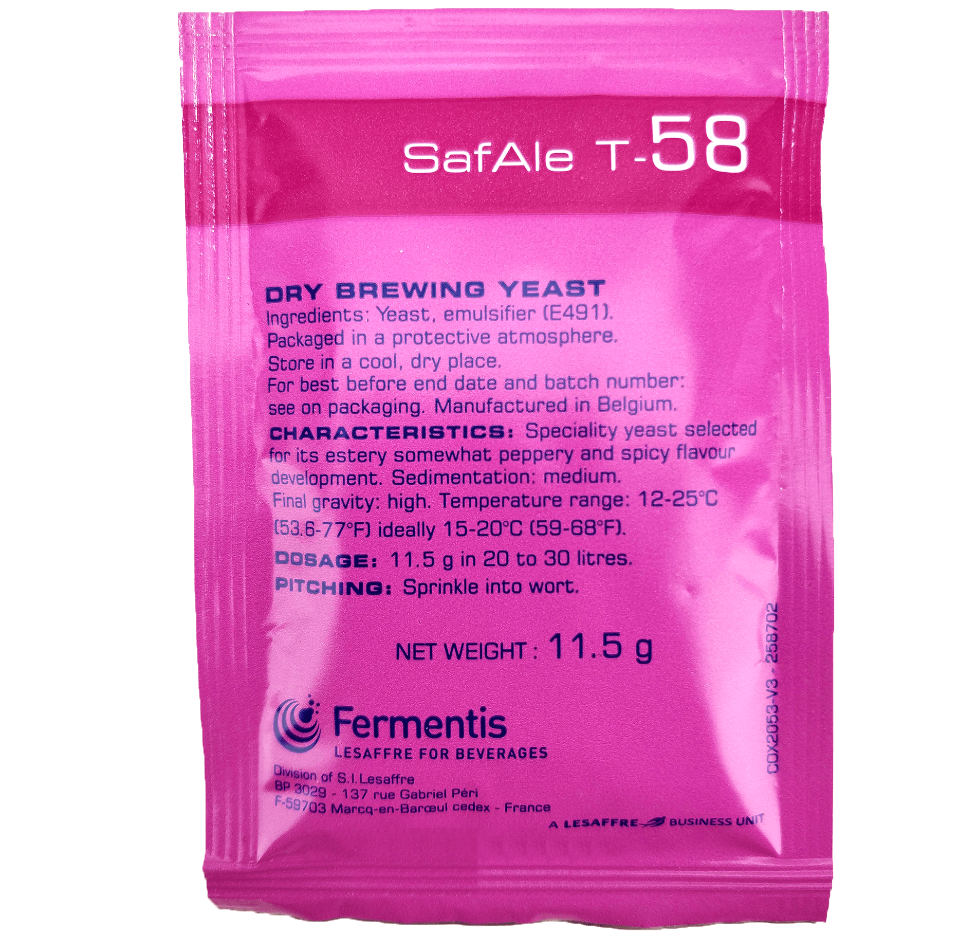 Fermentis SafAle T-58 x 11.5g Yeast x 11.5g - KegLand