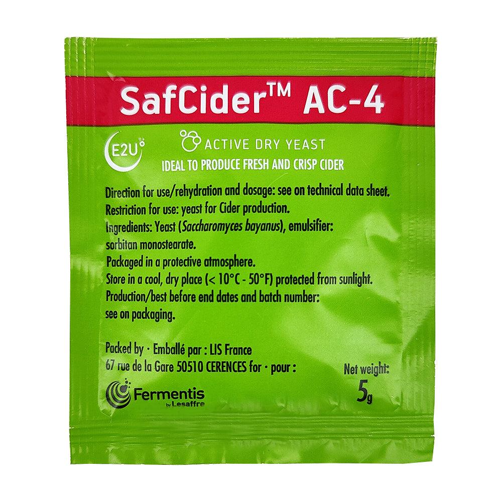 Fermentis SafCider - AC-4 x 5g Yeast - KegLand
