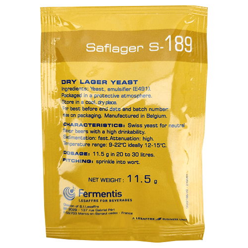 Fermentis SafLager S-189 Yeast x 11.5g - KegLand