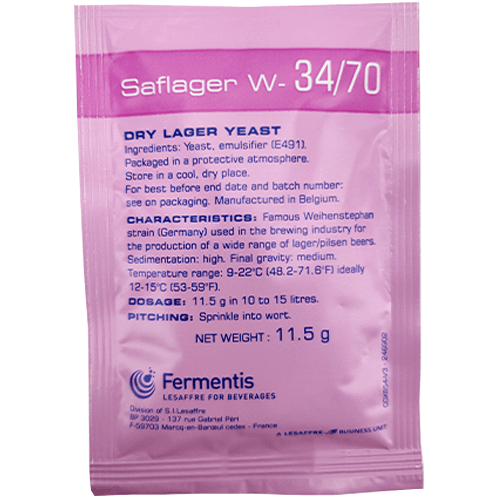 Fermentis SafLager W-34/70 Yeast x 11.5g - KegLand