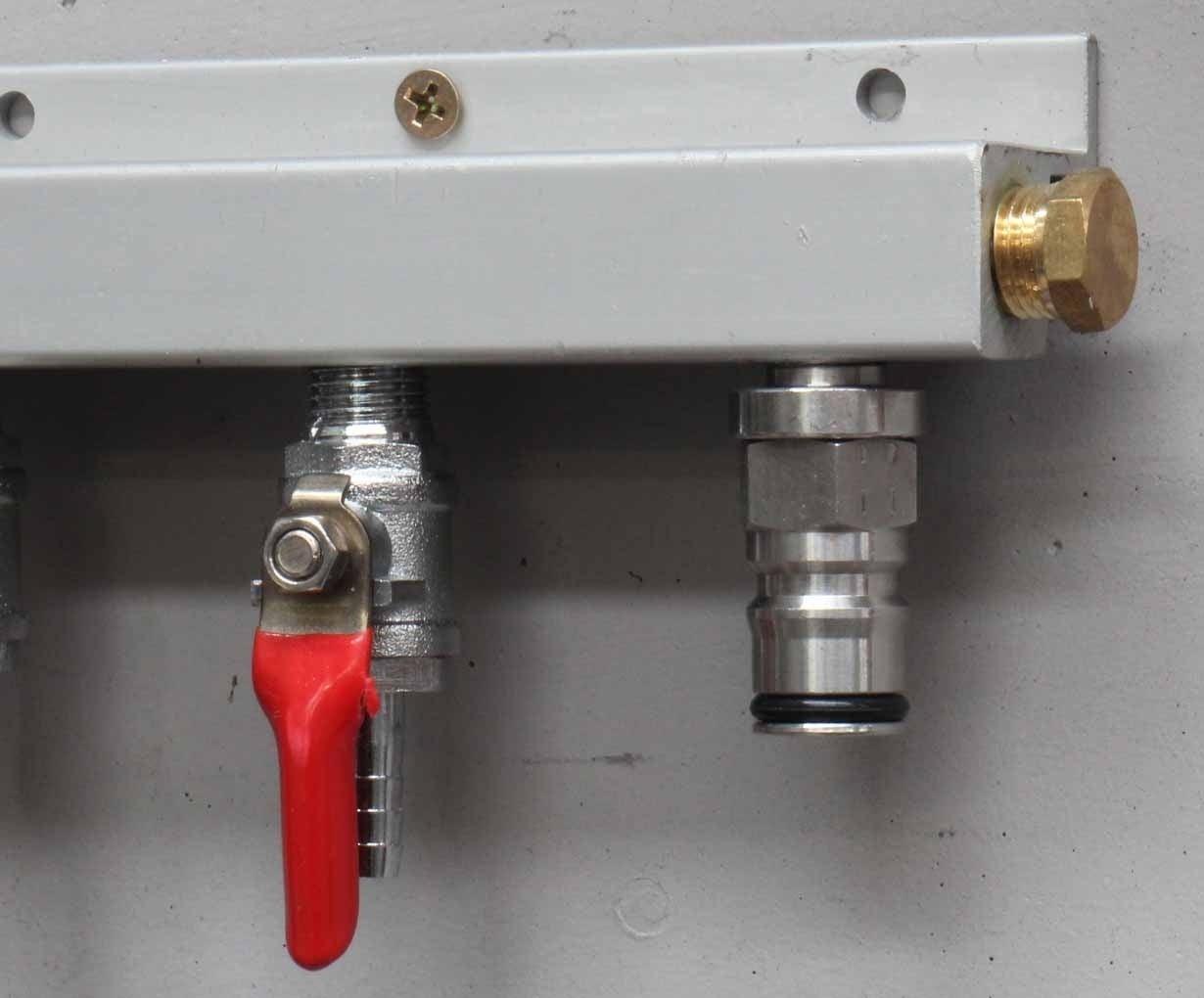 Gas Line Manifold Splitter 3 ways (1/4inch, 6mm Barb) - KegLand