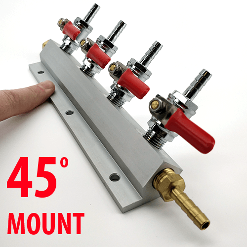 Gas Line Manifold Splitter 4 ways (1/4inch, 6mm Barb) - KegLand
