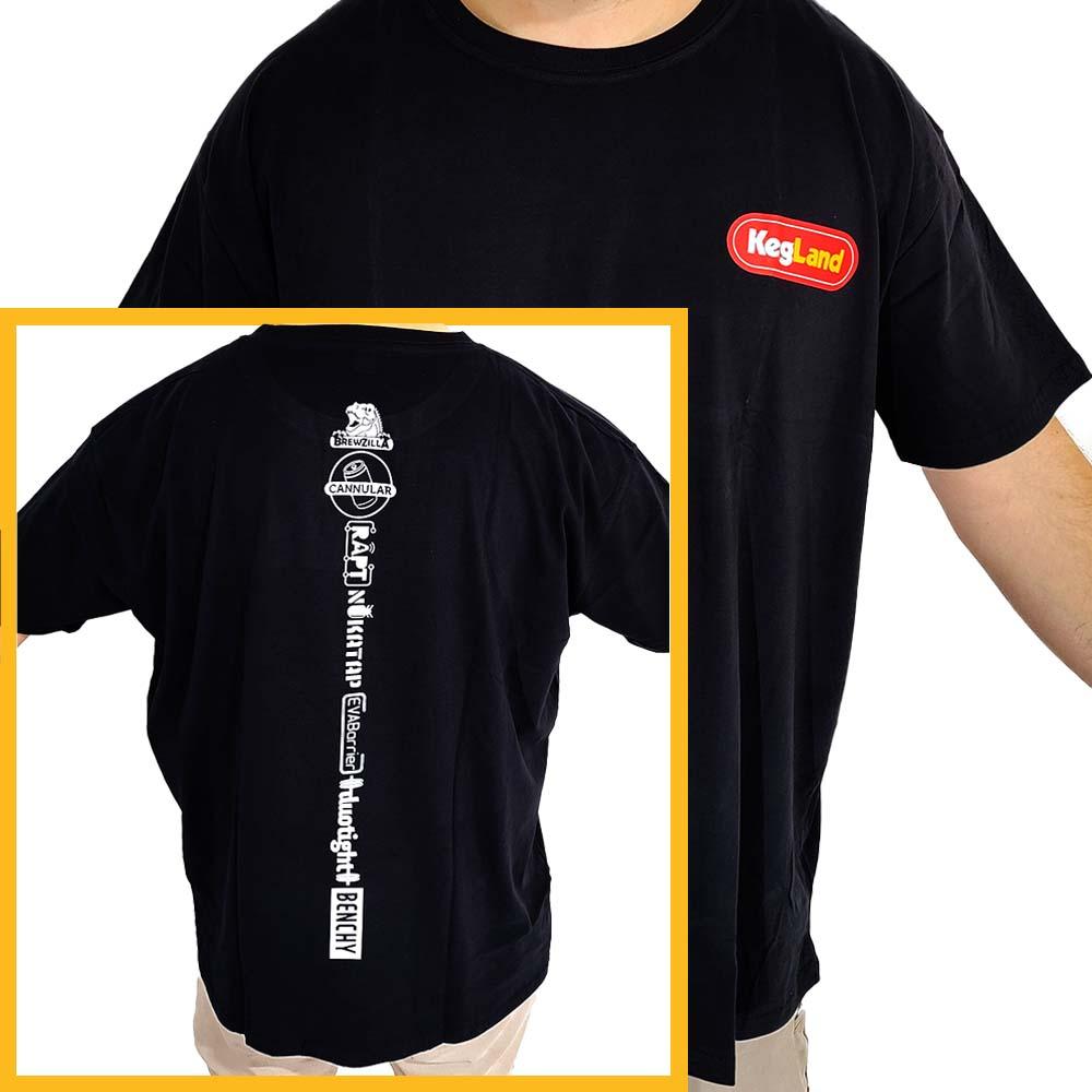 KegLand Striped Logo T-Shirt in Black - KegLand