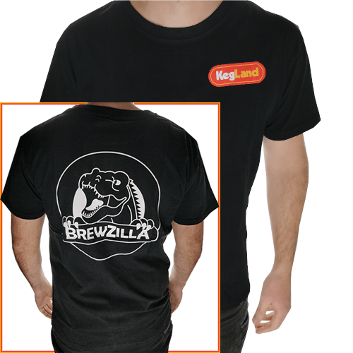 KegLand T-Shirt - Black Colour Print (Small) - BrewZilla Back - KegLand
