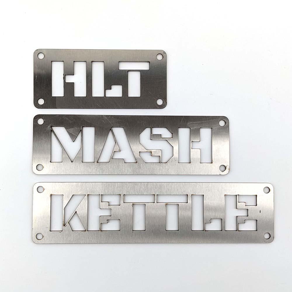 Laser Cut Brewery Labels - MASH, HLT, KETTLE - KegLand
