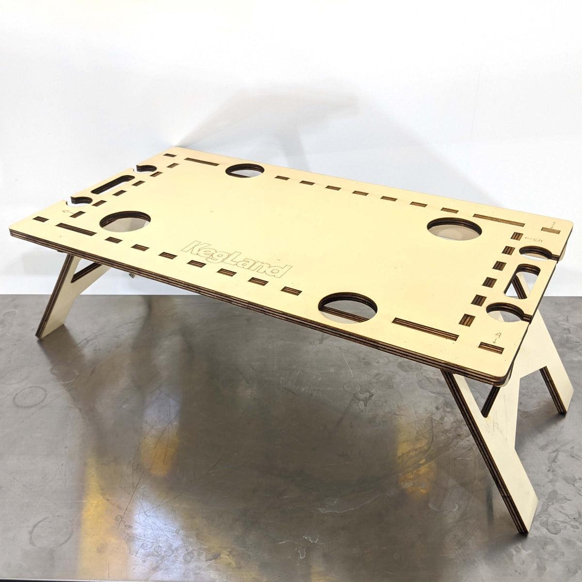 LaserCut - Mini Folding/Foldable Summer Picnic Table - 12mm Pine Ply 60cm x 40cm - KegLand