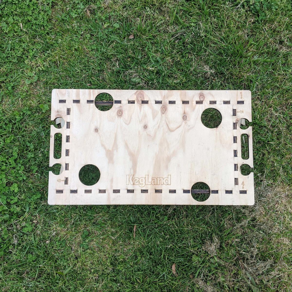 LaserCut - Mini Folding/Foldable Summer Picnic Table - 12mm Pine Ply 60cm x 40cm - KegLand