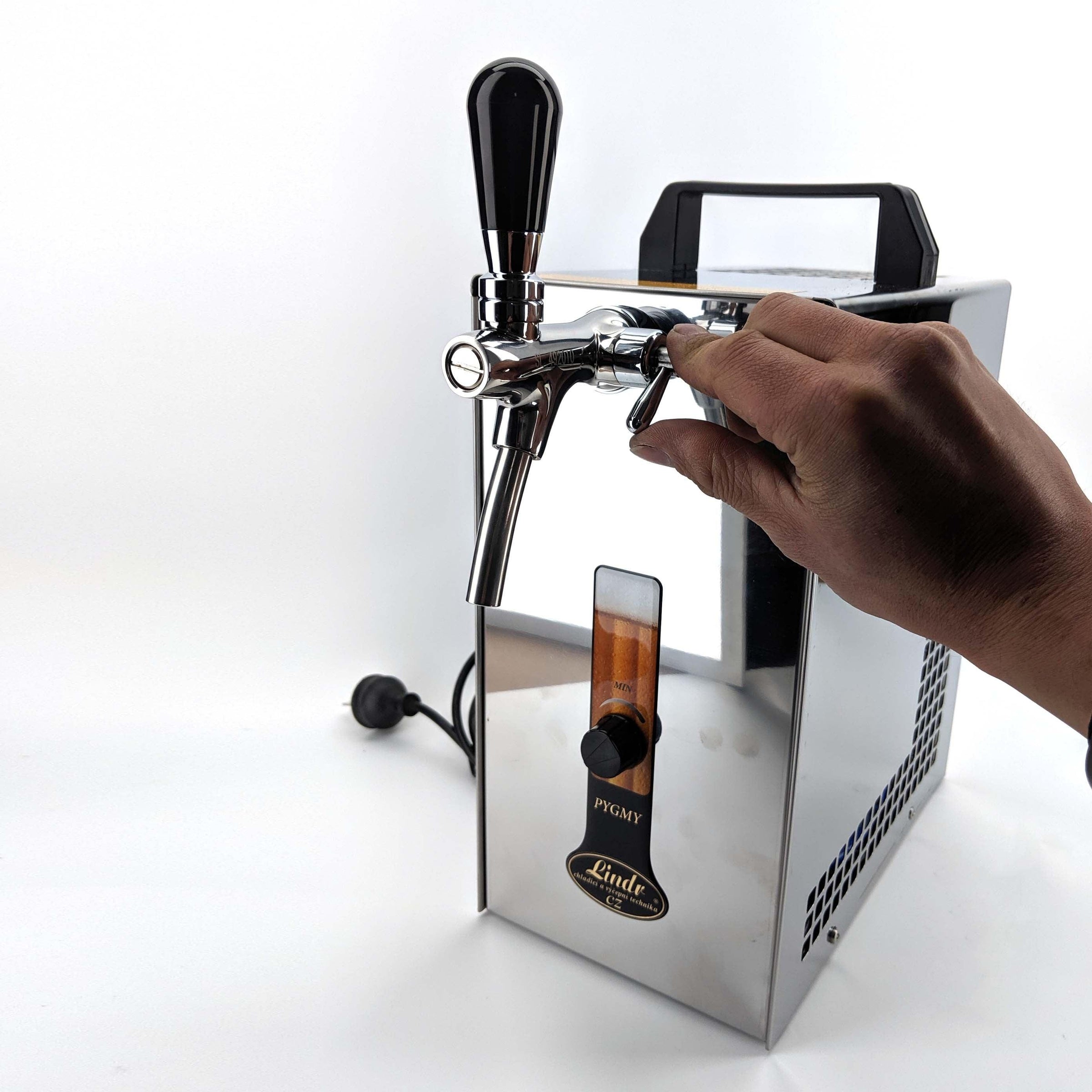 Lindr PYGMY 25K integrated pump, air compressor, bench top keg