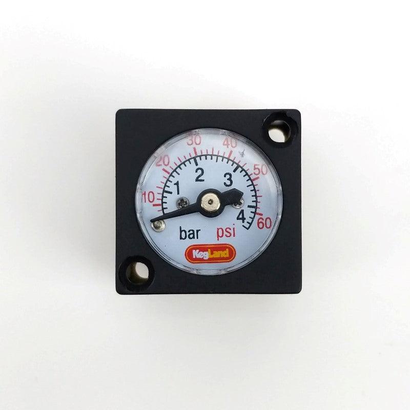 Mini gauge 27mm x 27mm x 8mm Radial Stem - 0-60psi - KegLand