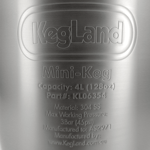 Mini Keg - 4L (approx 128oz) (135mm x 280mm) - KegLand