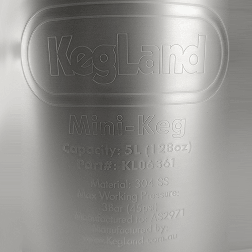 Mini Keg - 5L (approx 170oz) (175mm x 280mm) - KegLand