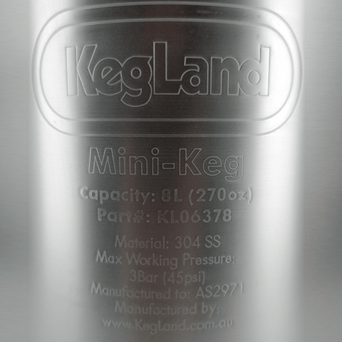 Mini Keg - 8L (approx 270oz) (175mm x 406mm) - KegLand