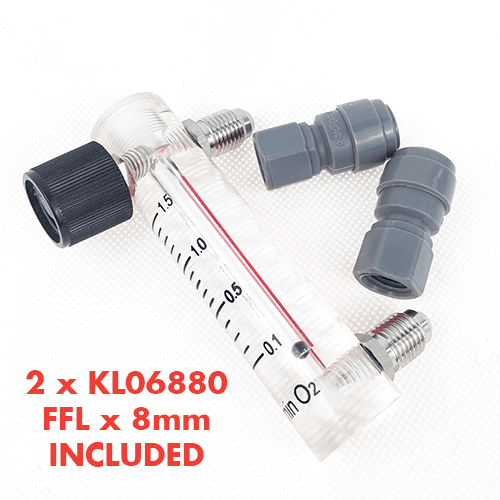 Oxygen flow meter Including duotight - 8mm (5/16) x FFL - KegLand