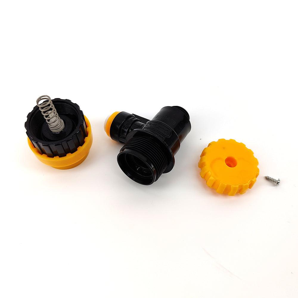 POK duotight 8mm x Flow Control Ball Lock Disconnect (Liquid Black + Yellow) - KegLand