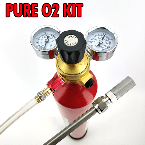 Pure Oxygenation Wand Kit - High Capacity Oxygen (O2) - Disposable Cylinder with Regulator - KegLand