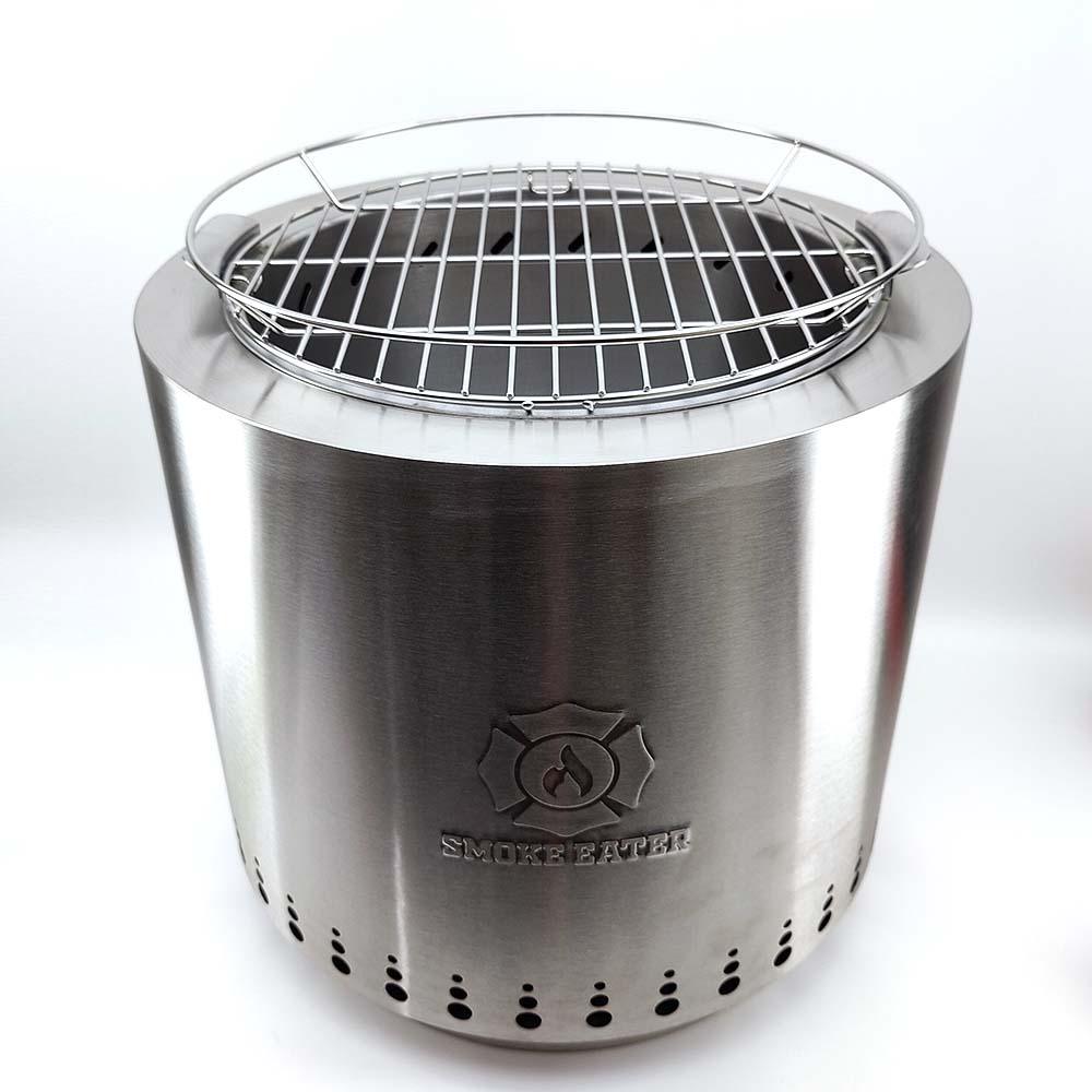 Smoke Eater Wood Fire Pit Stainless Steel BBQ Grill Top