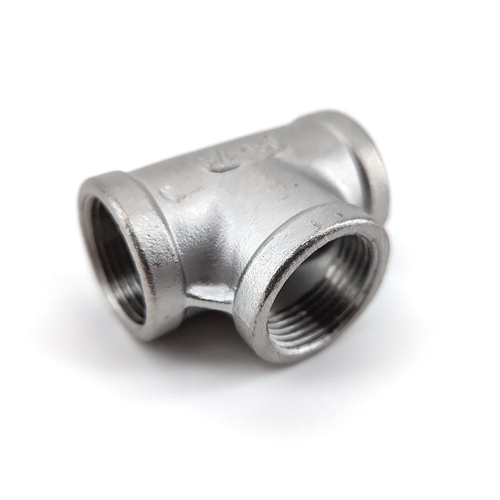 Stainless Equal Tee with Internal 3/4 Inch BSP Thread - KegLand