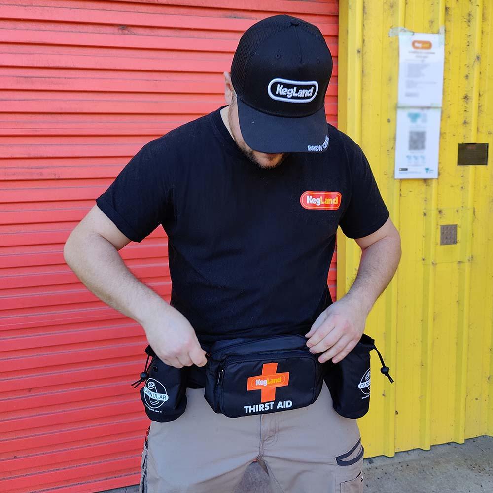 Thirst Aid Action Satchel - Bum Bag for Beer - Incl. 2 x Cannular Coozies - KegLand