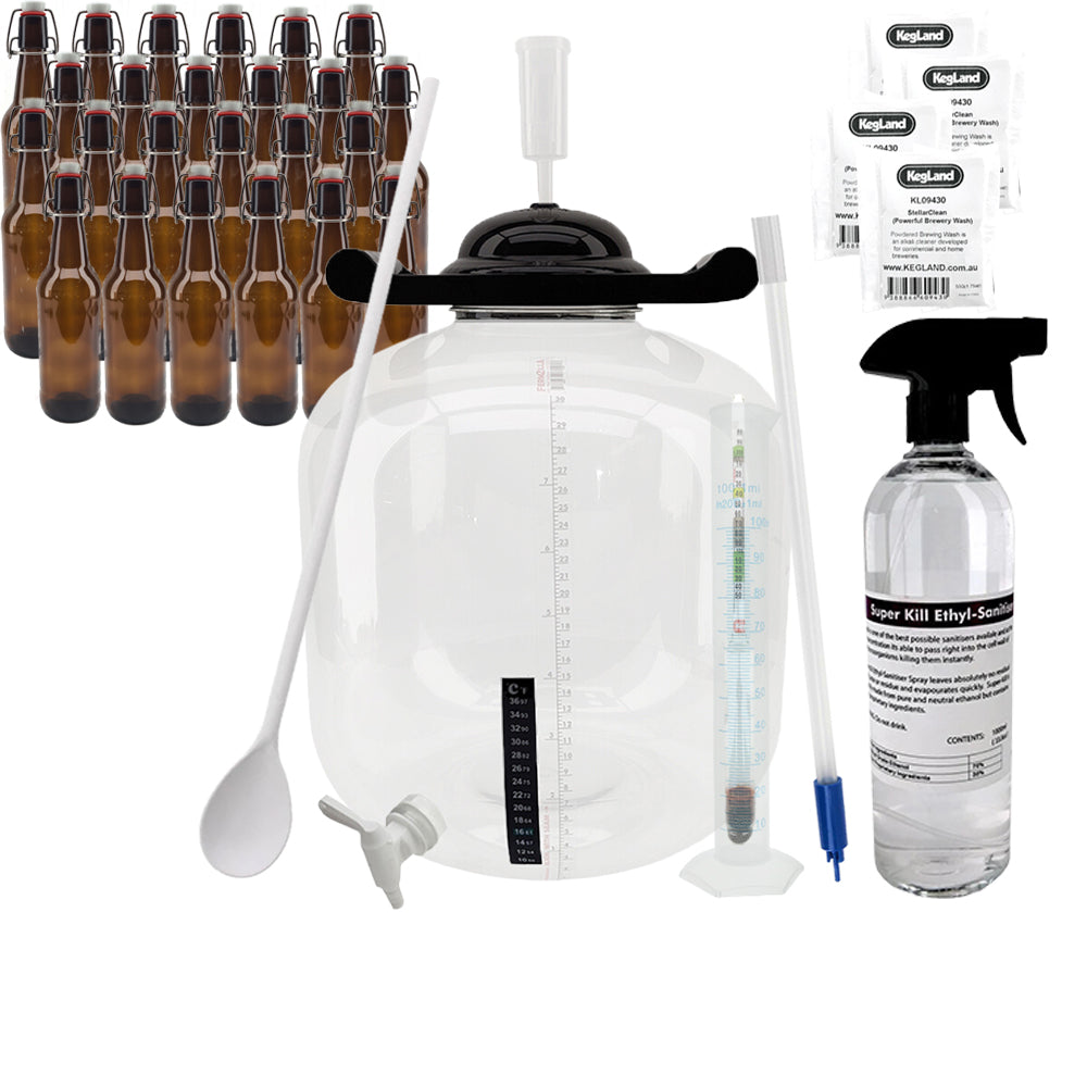 KegLand FermZilla Home Brew Starter Kit - Swing-Top Glass Bottles Basic Pack